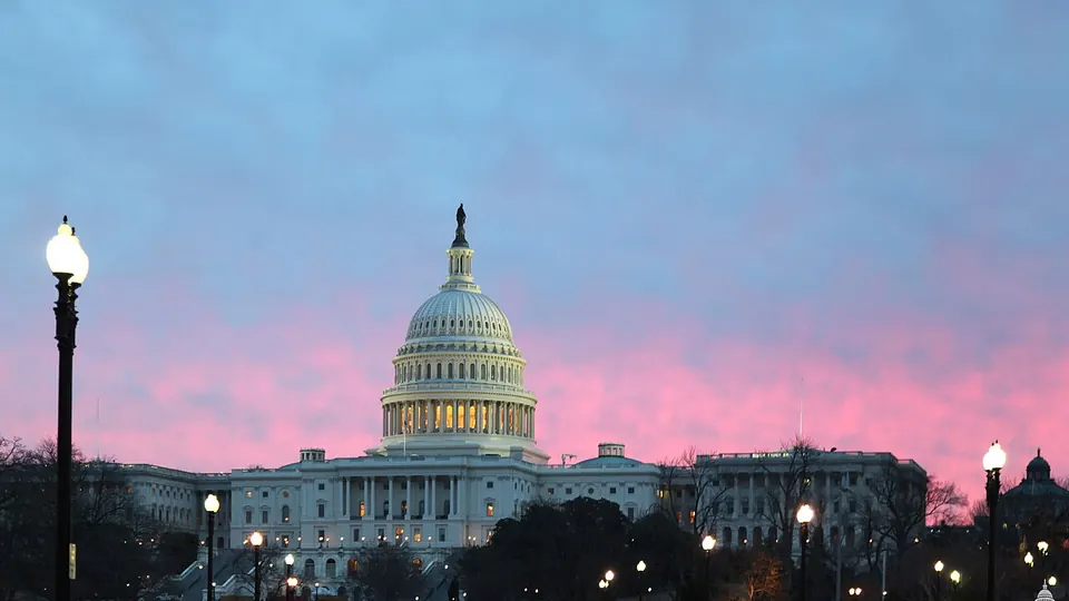 West front of the US Capitol at dawn
